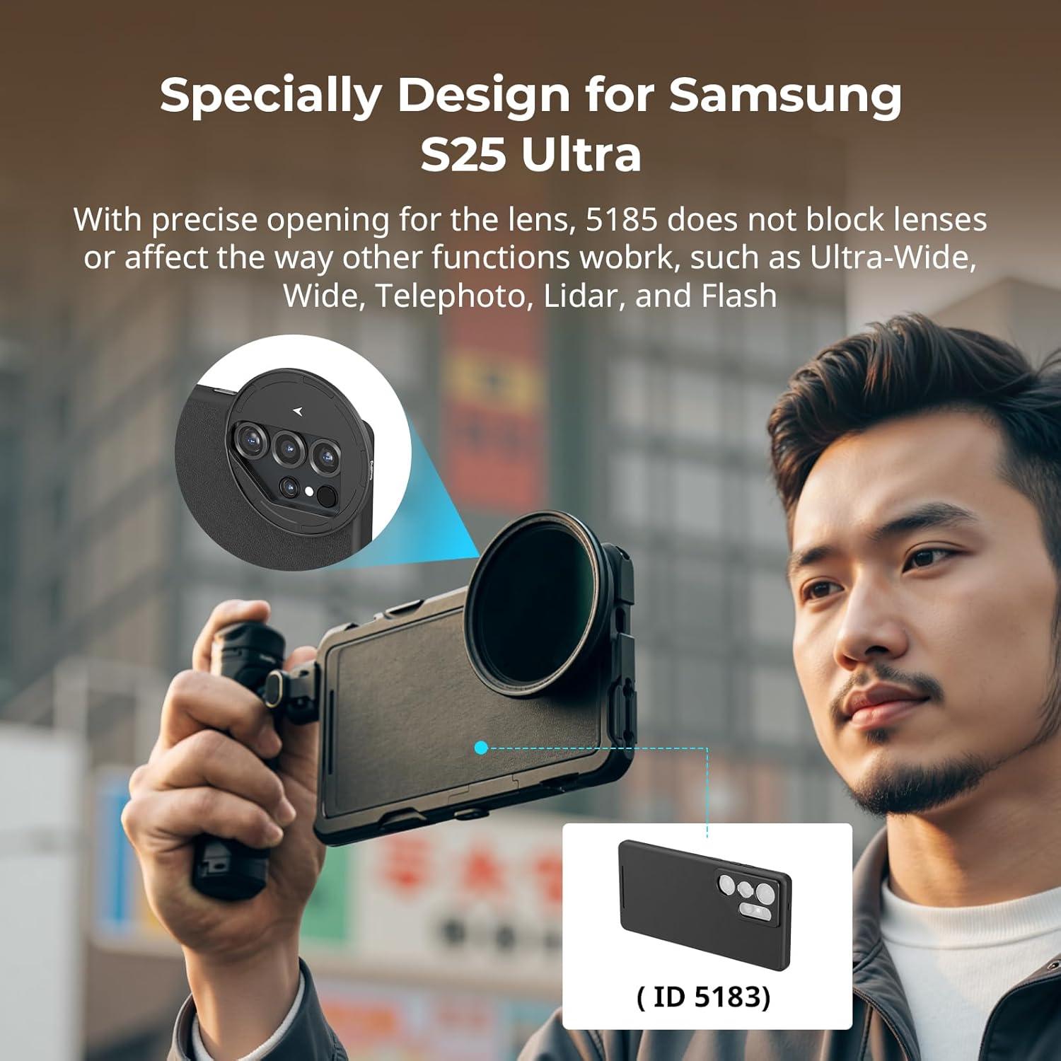 Jaula de Aluminio SmallRig para Samsung S25 Ultra con Adaptador de Filtro 67mm