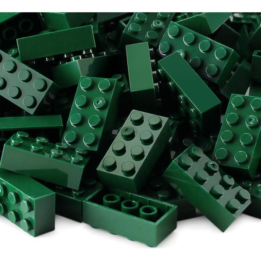 Feleph Ladrillos 2x4 Verde Oscuro 320 Piezas Kit Construcción