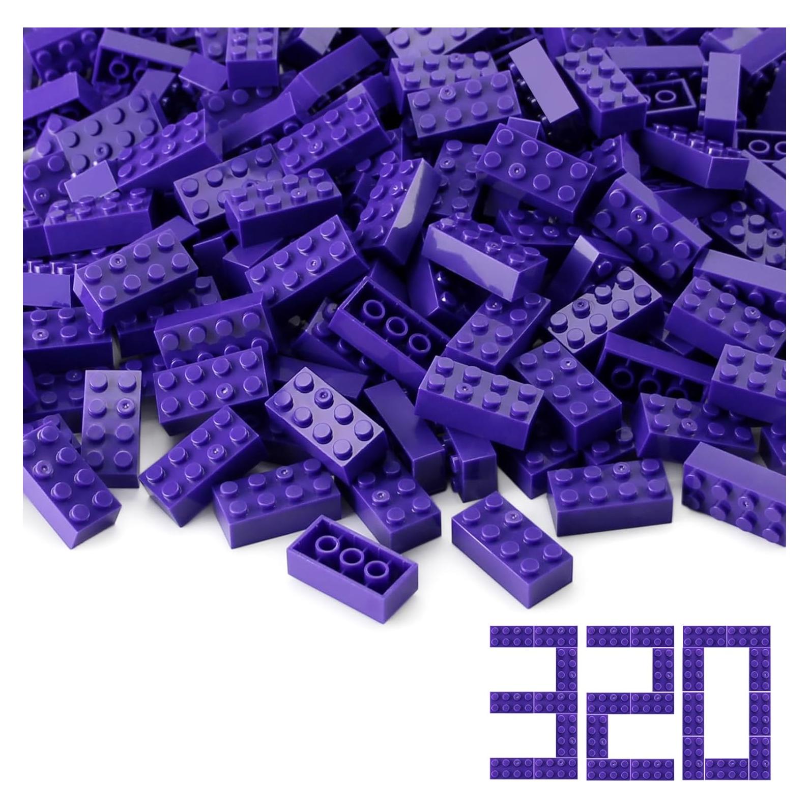 Ladrillos 2x4 Feleph 320 Piezas Color Púrpura Oscuro