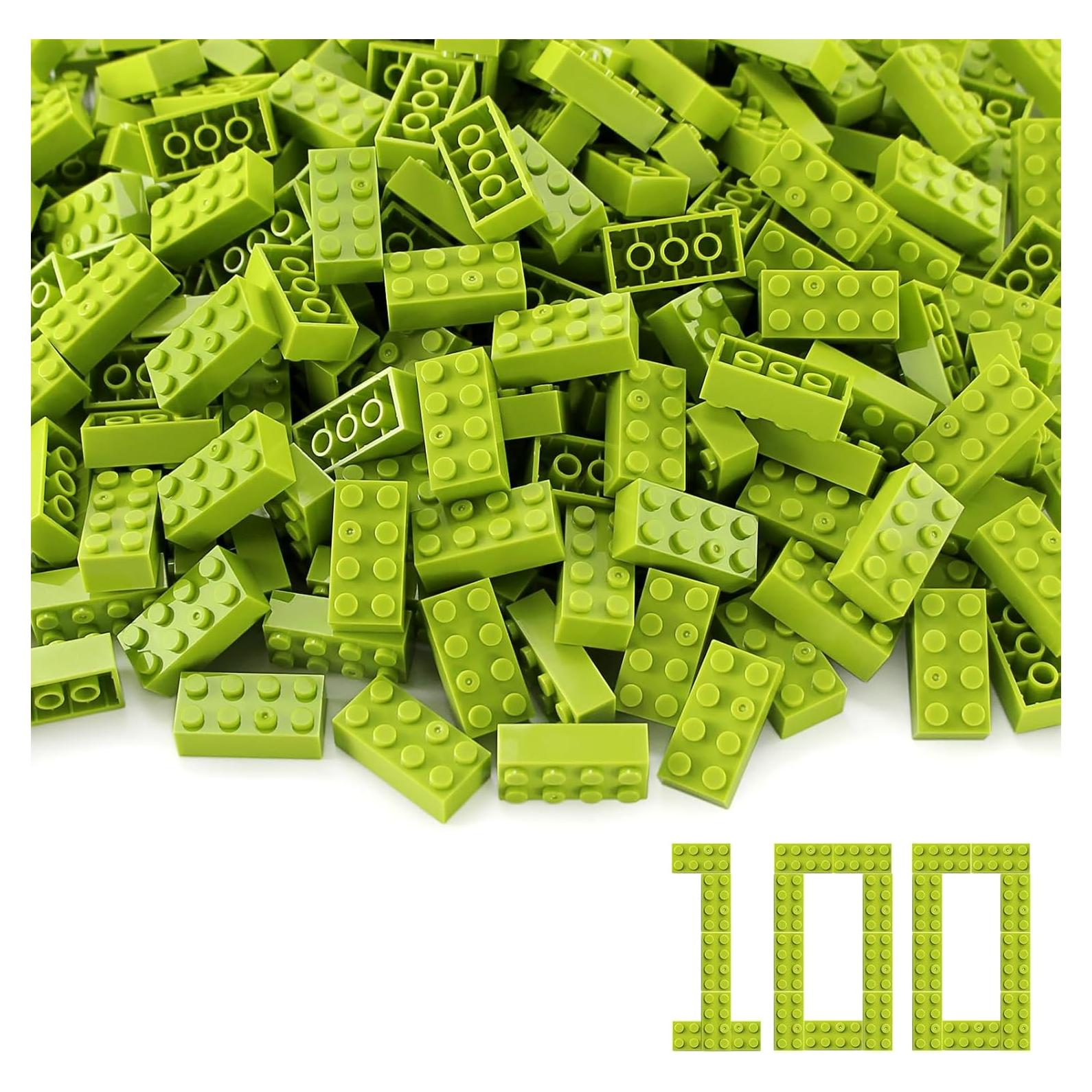 Ladrillos 2x4 Feleph 100 Piezas Verde Lima Kit Construcción