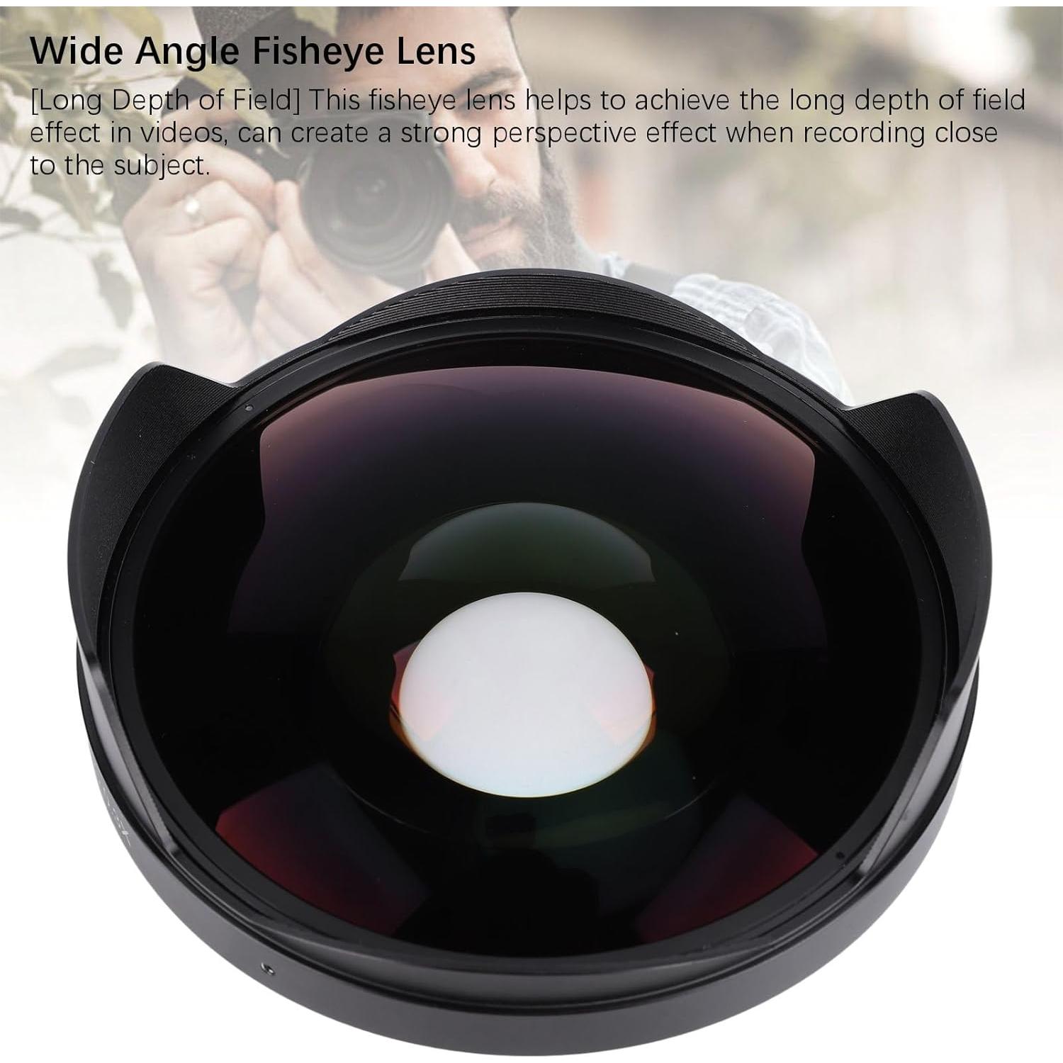 Lente Ojo de Pez 0.3X Asixxsix, Montaje 72MM, Alta Definición