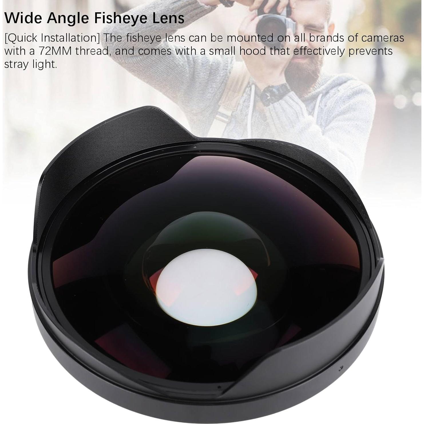 Lente Ojo de Pez 0.3X Asixxsix, Montaje 72MM, Alta Definición