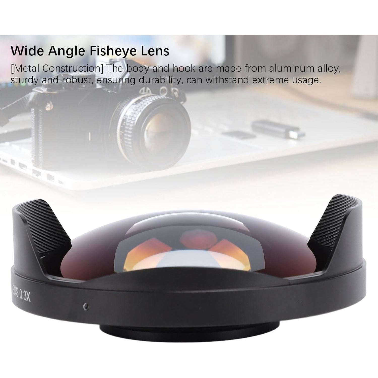 Lente Ojo de Pez 0.3X Asixxsix, Montaje 72MM, Alta Definición