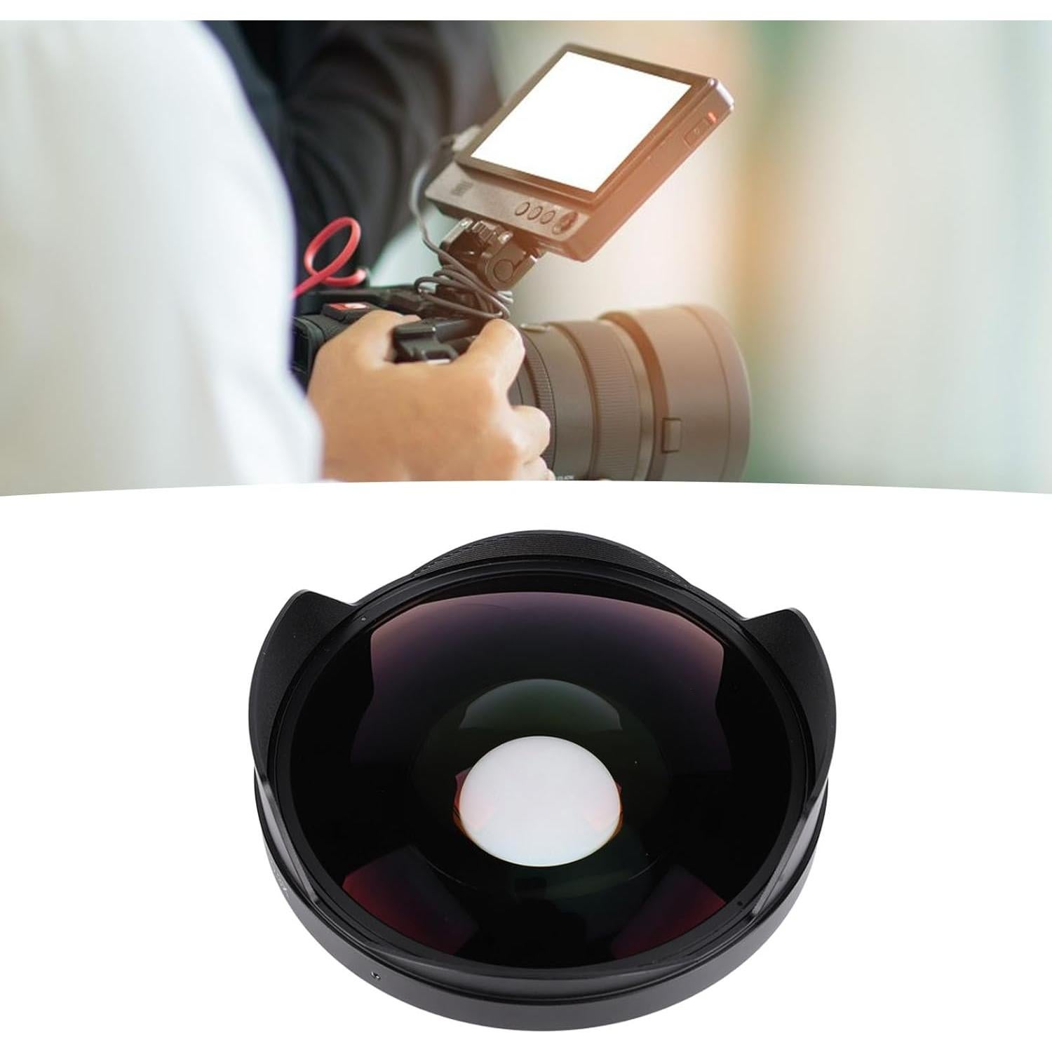 Lente Ojo de Pez 0.3X Asixxsix, Montaje 72MM, Alta Definición