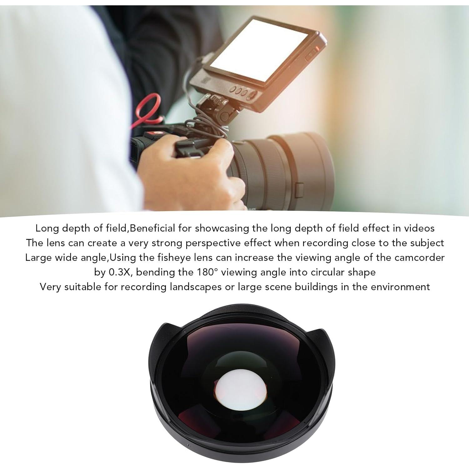 Lente Ojo de Pez 0.3X Asixxsix, Montaje 72MM, Alta Definición