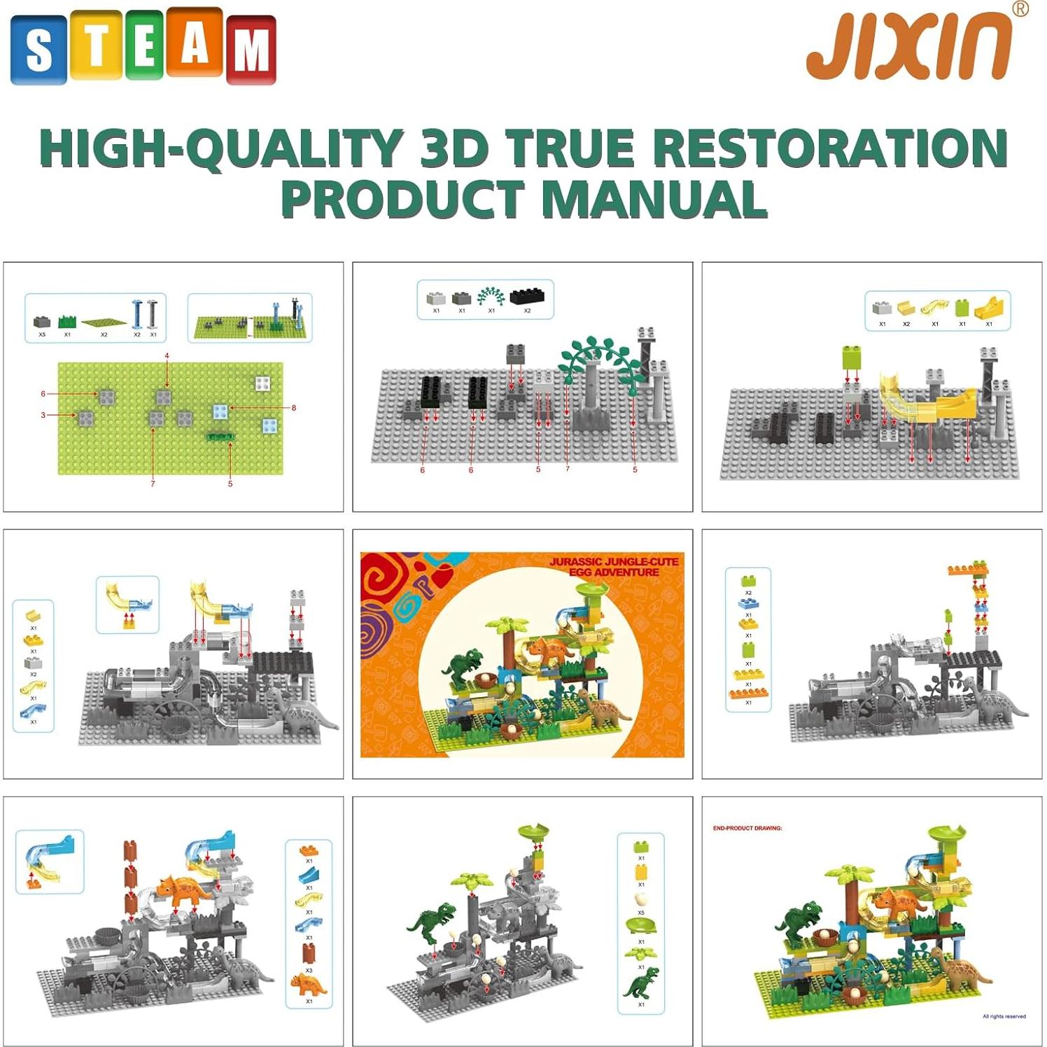Carrera de Canicas Dinosaurios JIXIn 125 Piezas Educativo