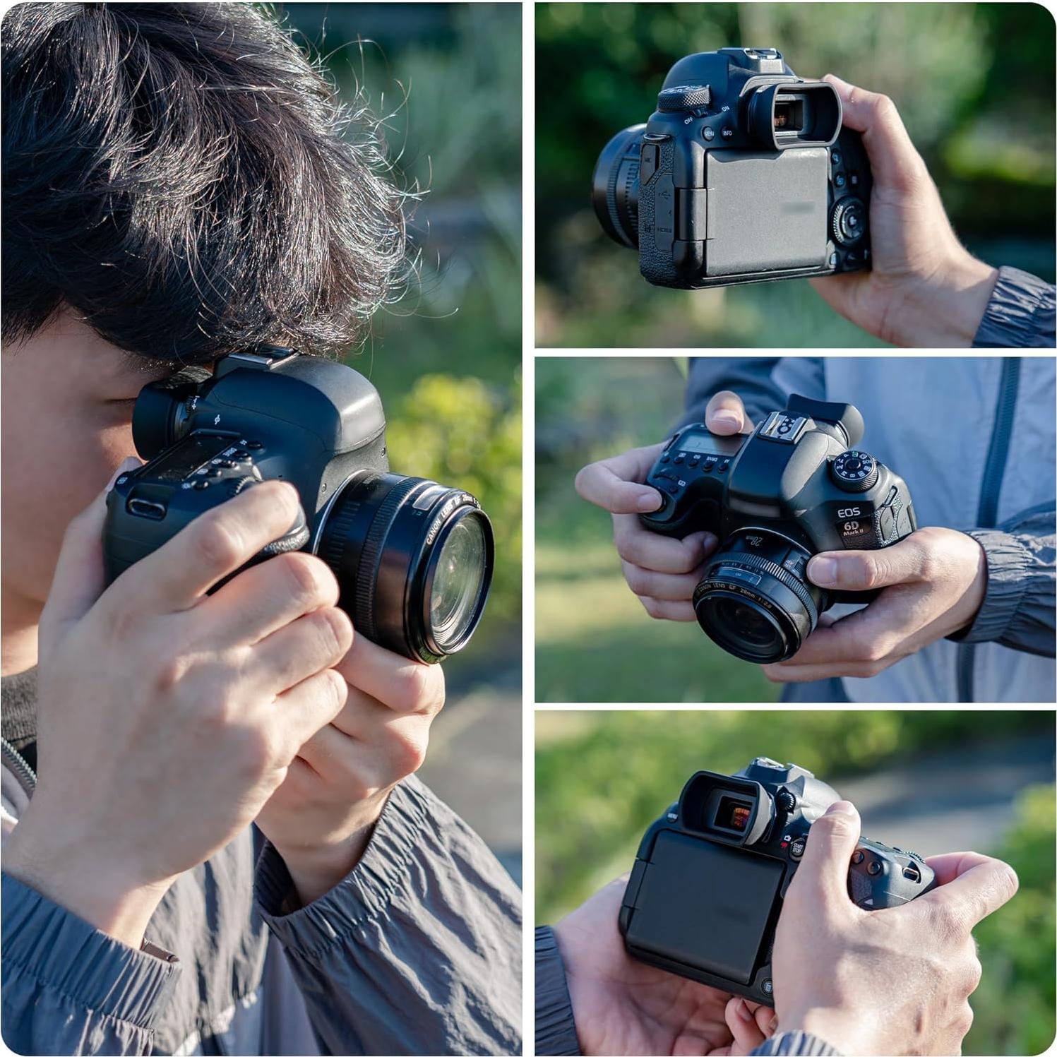 Copa de Ojo Suave Kiorafoto para Canon DSLR Reemplazo EB EF