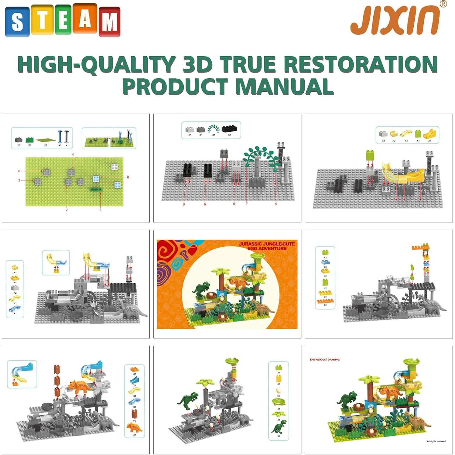 Carrera de Canicas Dinosaurios JIXIn 125 Piezas Educativo