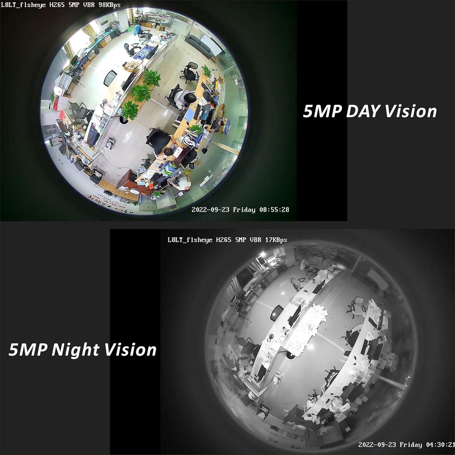 Cámara Fisheye IP POE Vonnision 5MP 360° Visión Nocturna