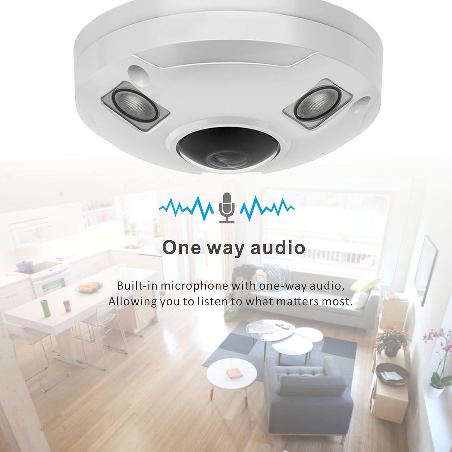 Cámara Fisheye IP POE Vonnision 5MP 360° Visión Nocturna