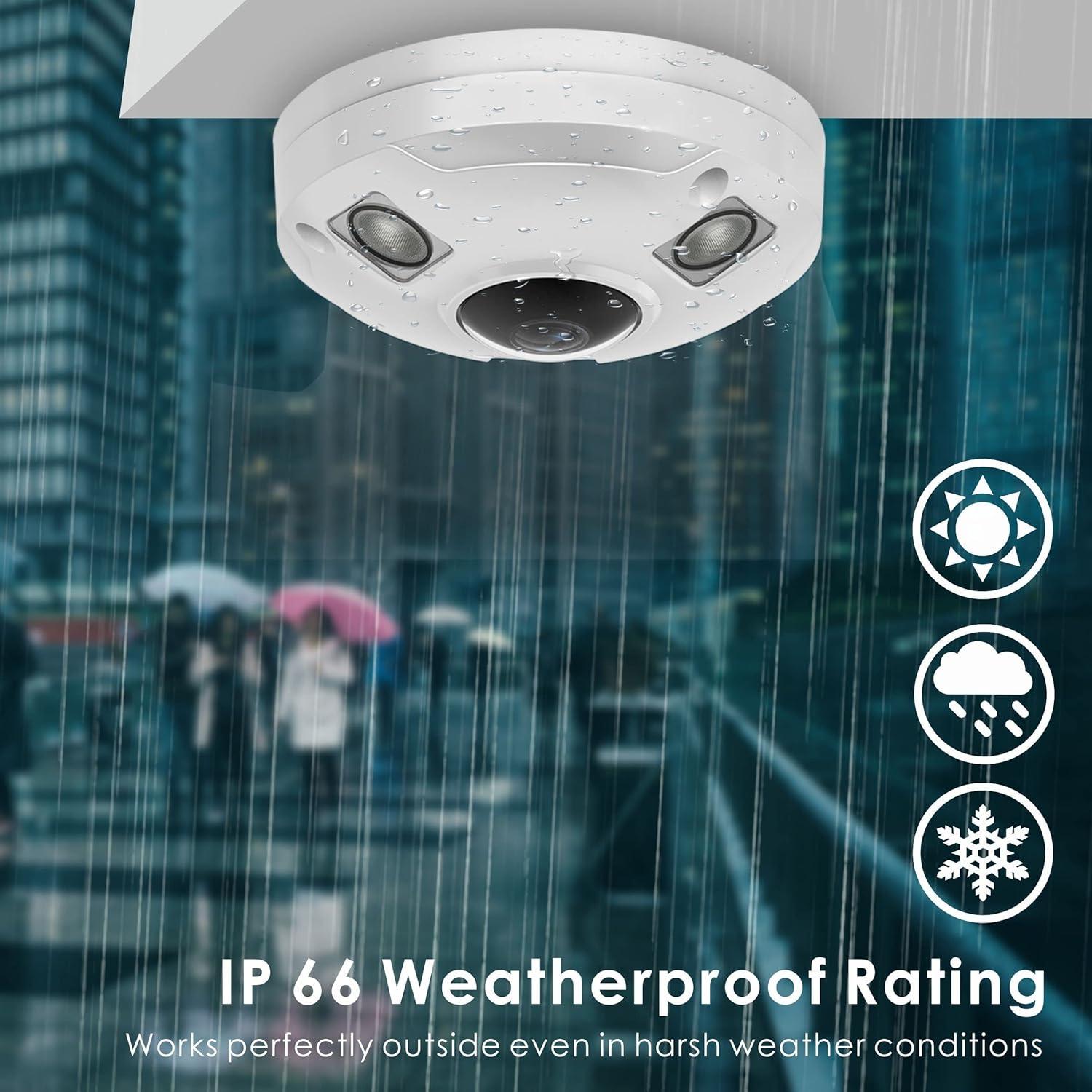 Cámara Fisheye IP POE Vonnision 5MP 360° Visión Nocturna