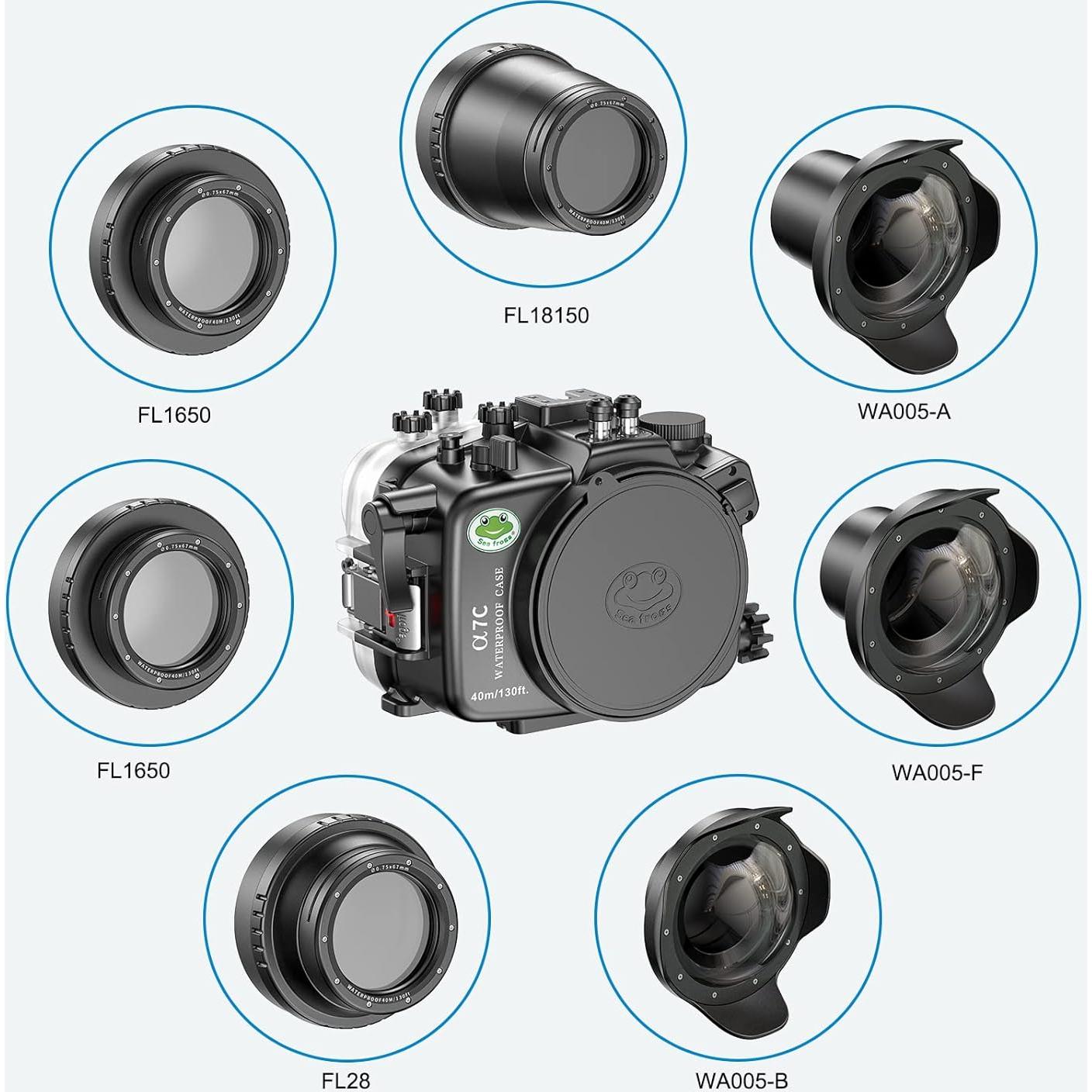 Carcasa a prueba de agua Sea Frogs para Sony A7C 16-35MM IPX8