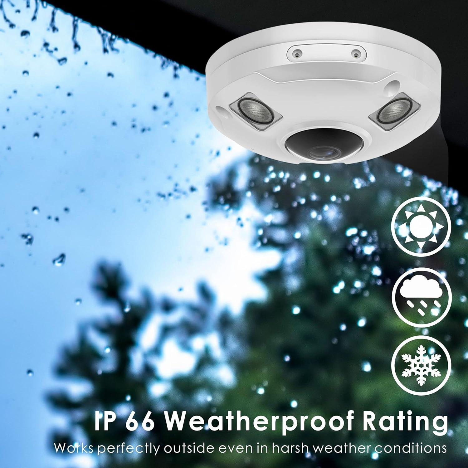 Cámara Fisheye IP POE 5MP Inwerang 360° Visión Nocturna