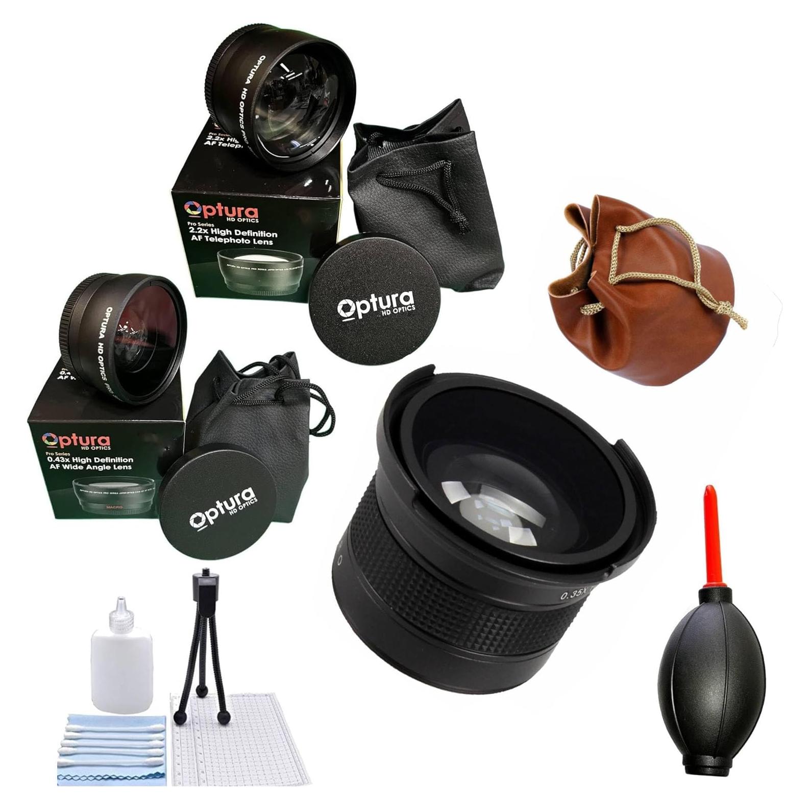 Kit de Lentes 52MM OPTURA HD FishEye, Gran Angular y Telefoto 2X