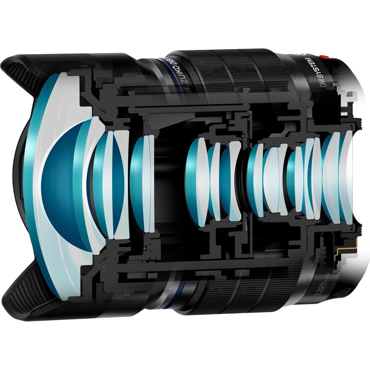 Lente Ojo de Pez OM SYSTEM M.Zuiko 8mm F1.8 PRO para MFT