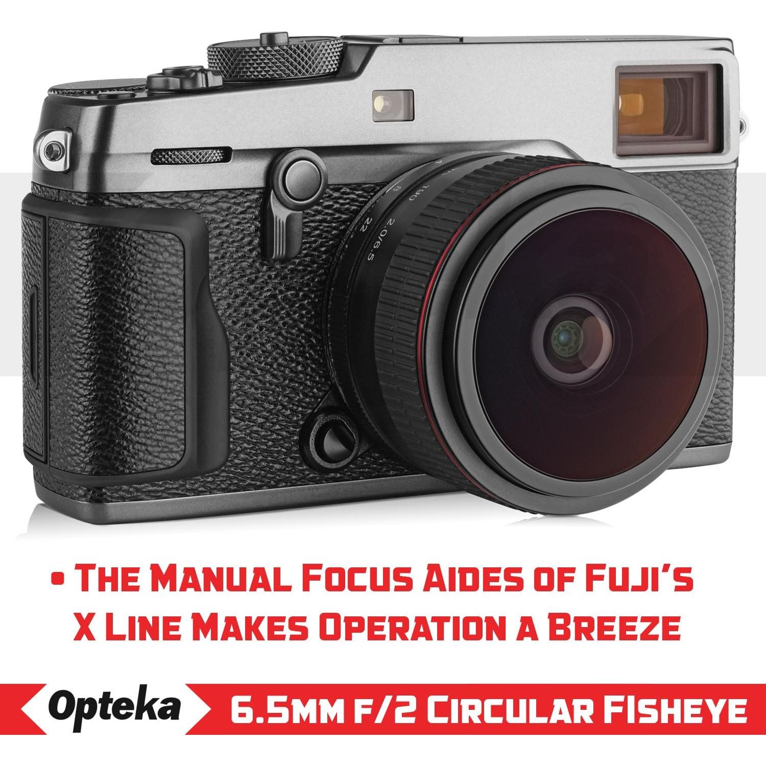 Lente Fisheye Opteka 6.5mm f/2 para cámaras Fuji X