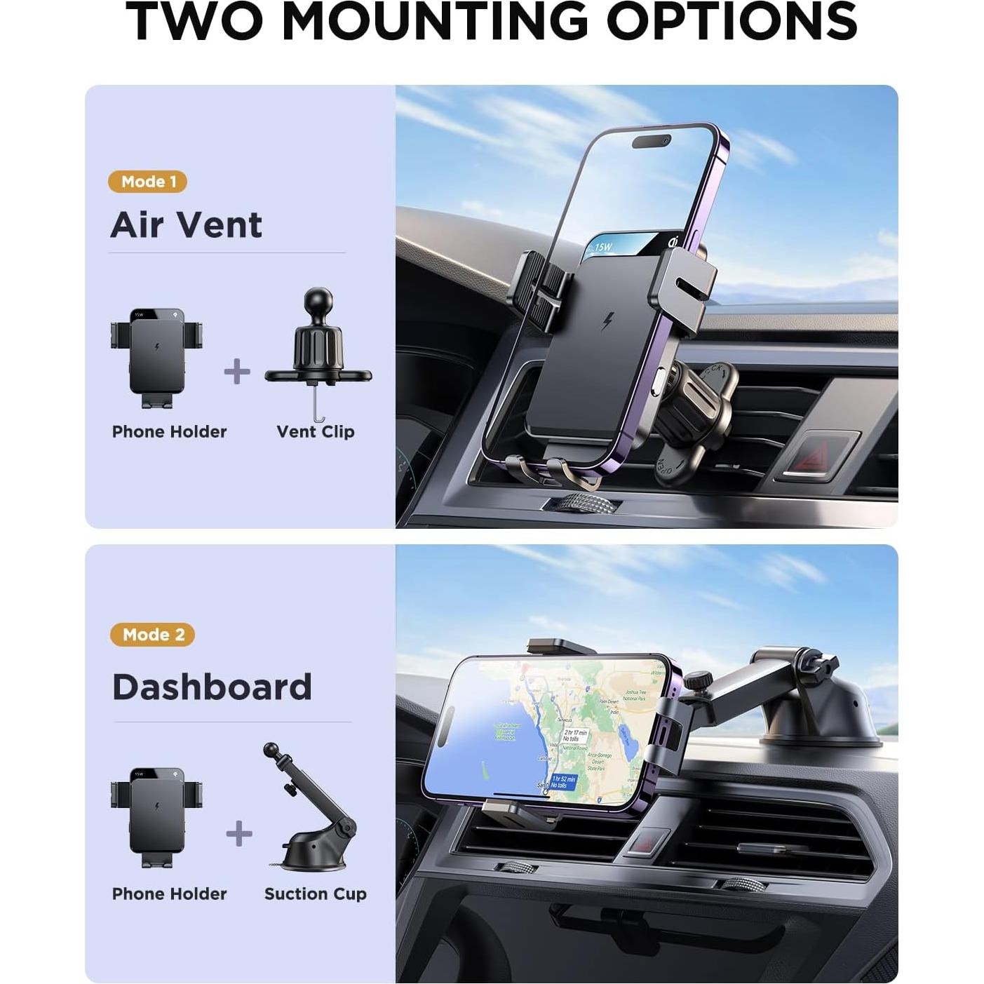 Cargador Inalámbrico Rápido Qi 15W JOYROOM para Auto