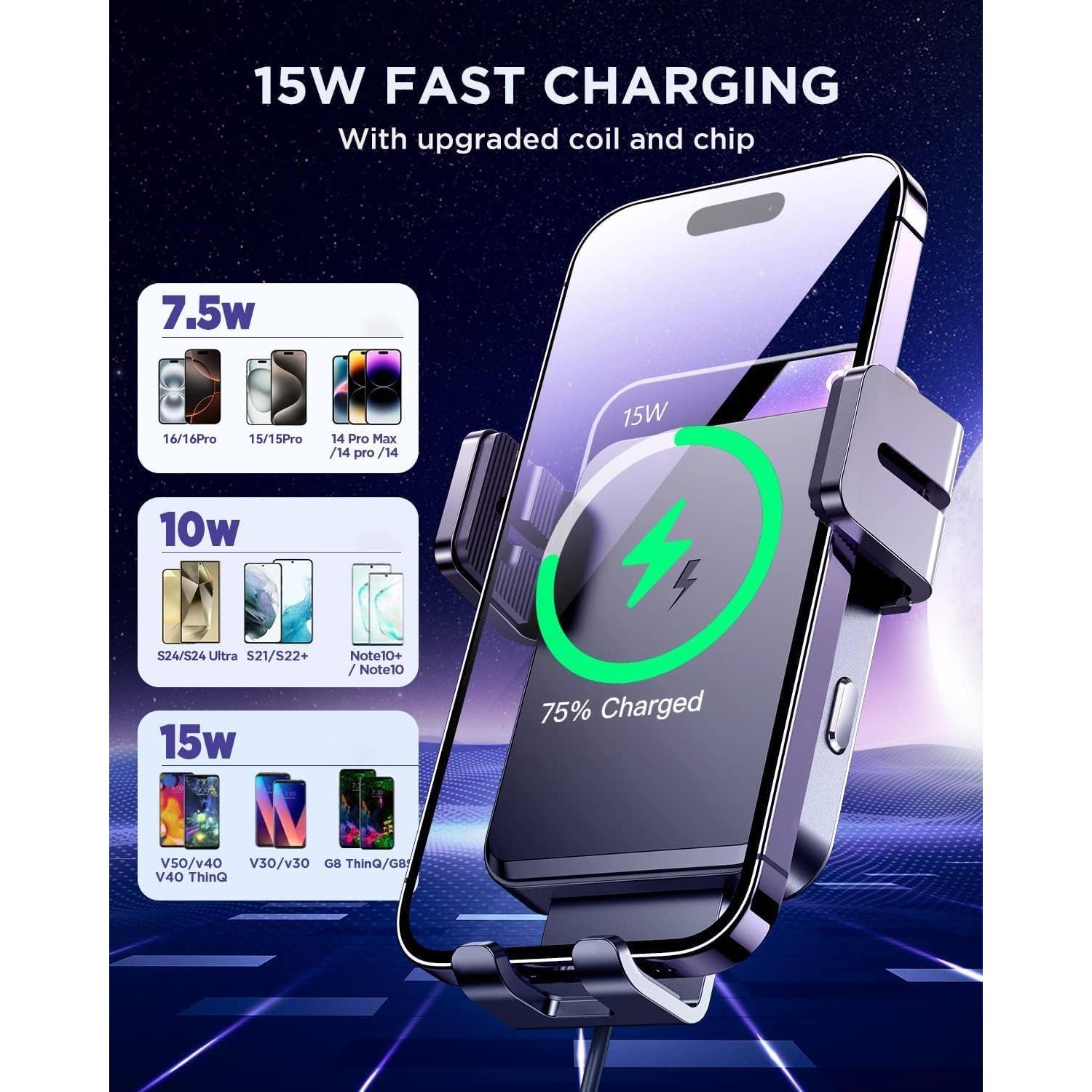 Cargador Inalámbrico Rápido Qi 15W JOYROOM para Auto