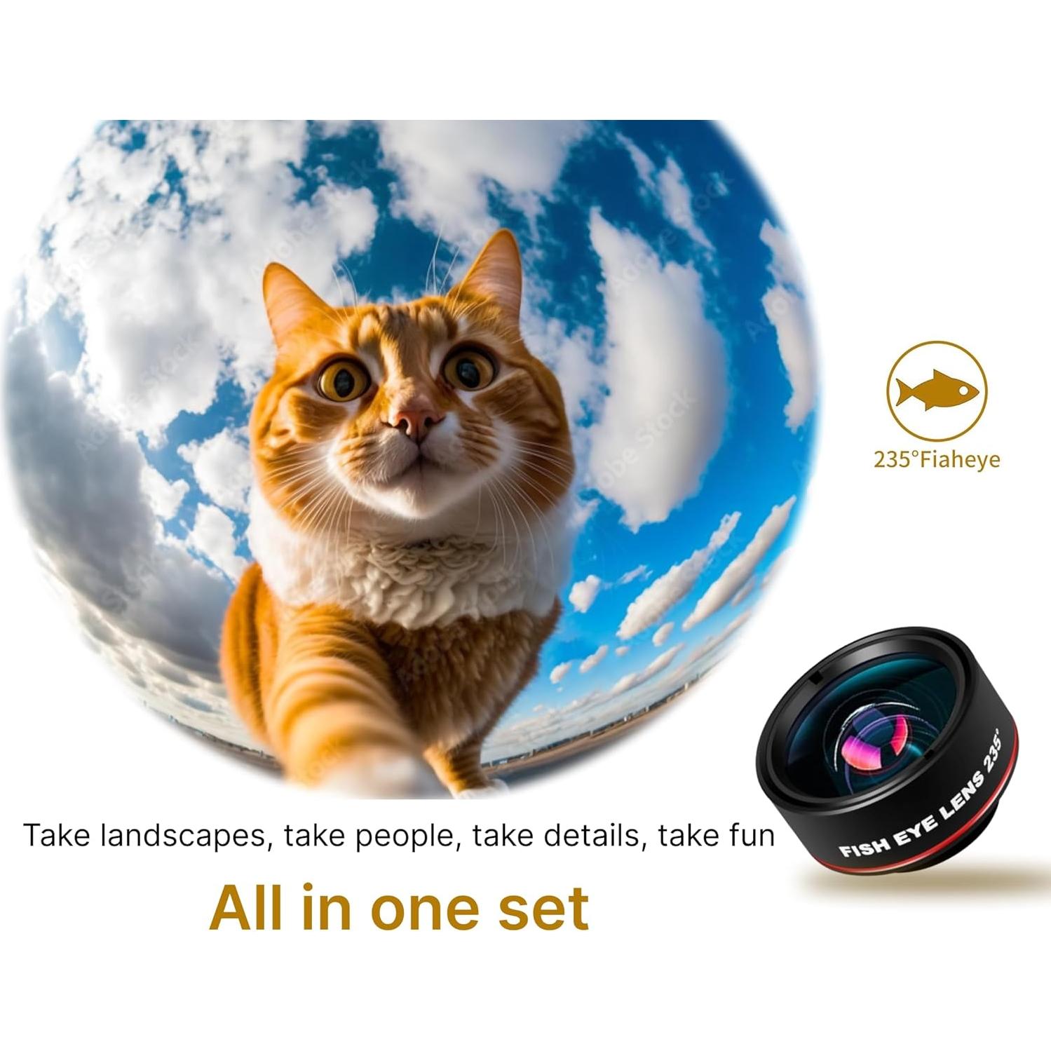 Lente de Cámara Ojo de Pez ULVEOL para iPhone 235° HD 3 en 1