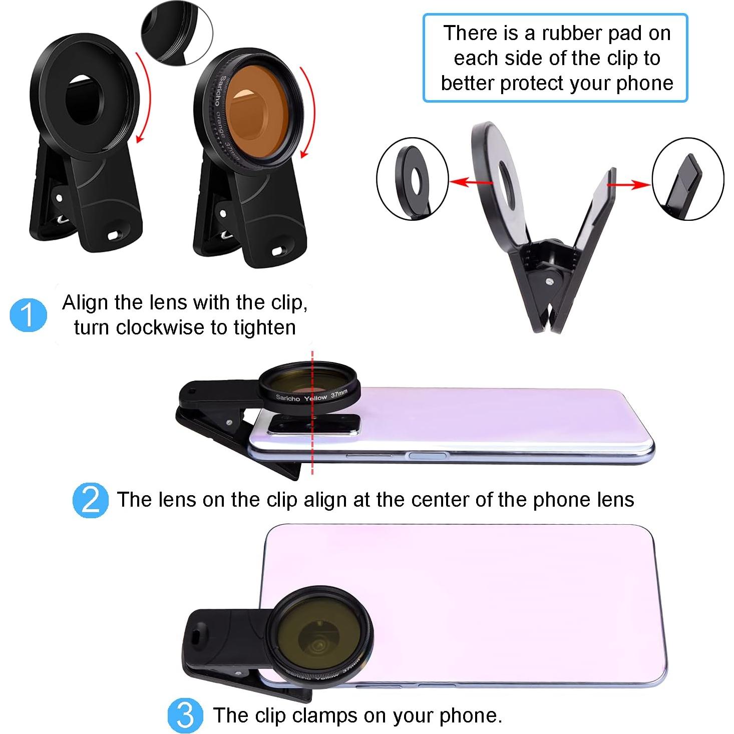 Juego de Lentes Coral Saricho para Smartphone - 8 Lentes y Accesorios