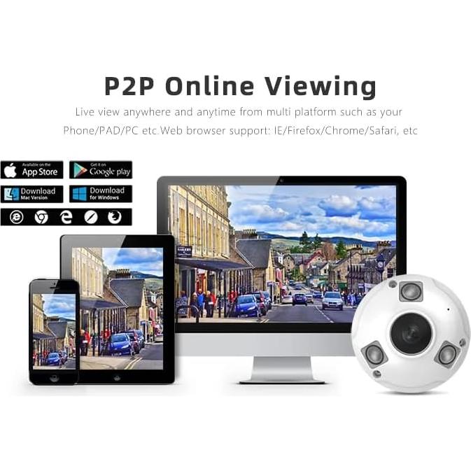 Cámara de Vigilancia Fisheye 8MP POE Resistente al Agua