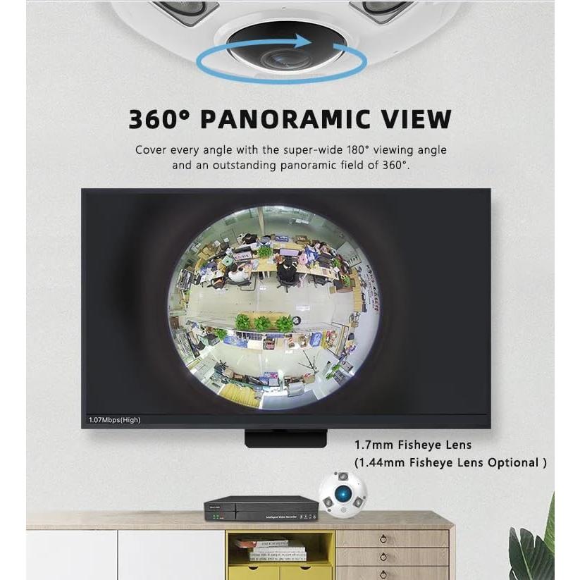 Cámara de Vigilancia Fisheye 8MP POE Resistente al Agua