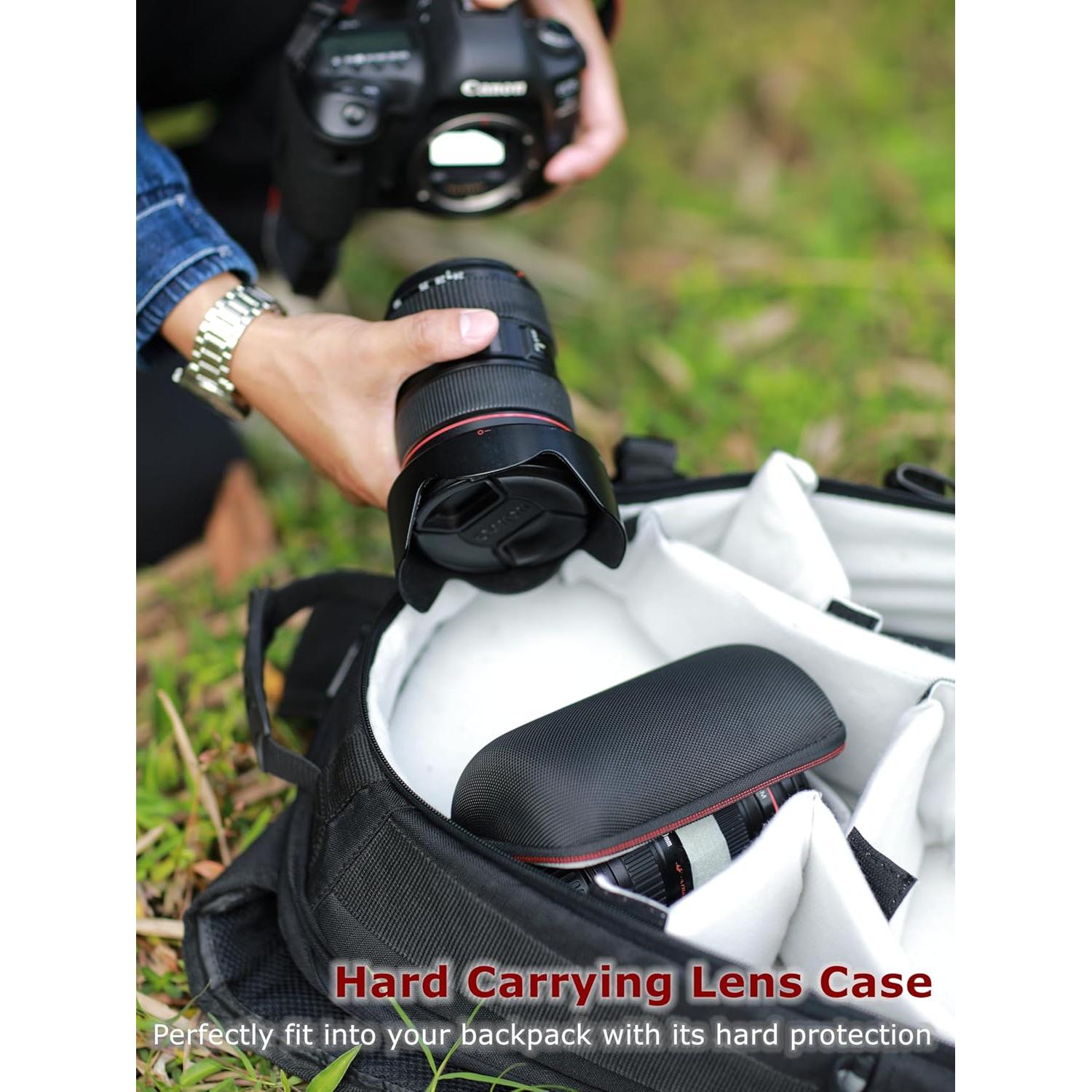 Funda Protectora Dura Ginsco para Lentes de Cámara Universal