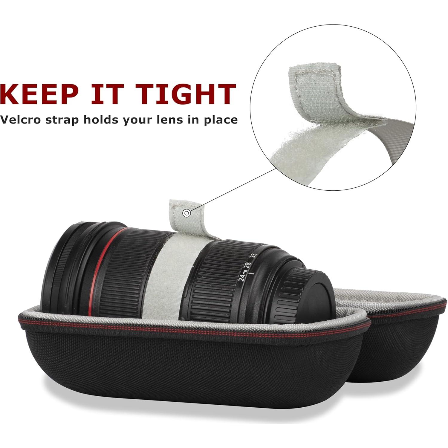 Funda Protectora Dura Ginsco para Lentes de Cámara Universal