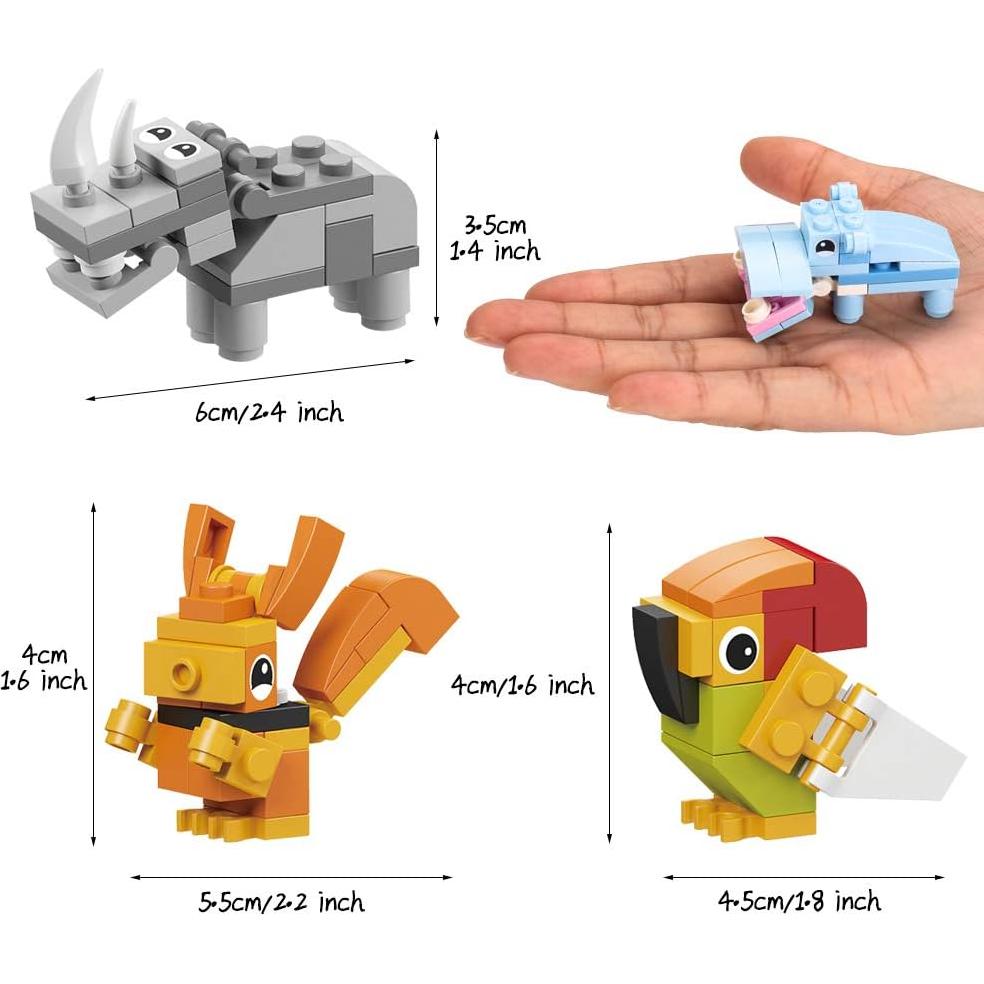 IAMGlobal 12 en 1 Mini Bloques Animales Educativos