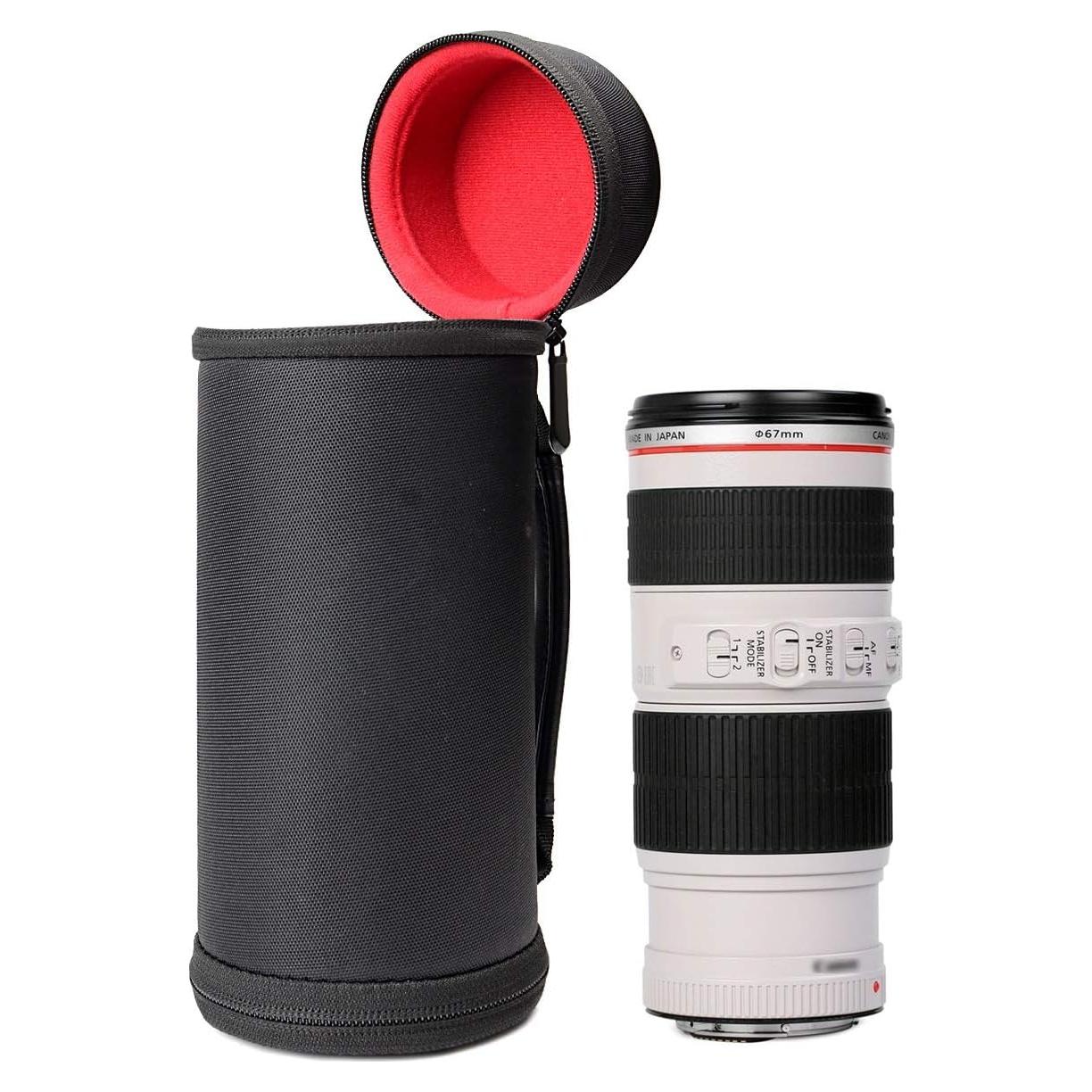 Funda Semi-Dura para Lente de Cámara DSLR WGear Negra Grande