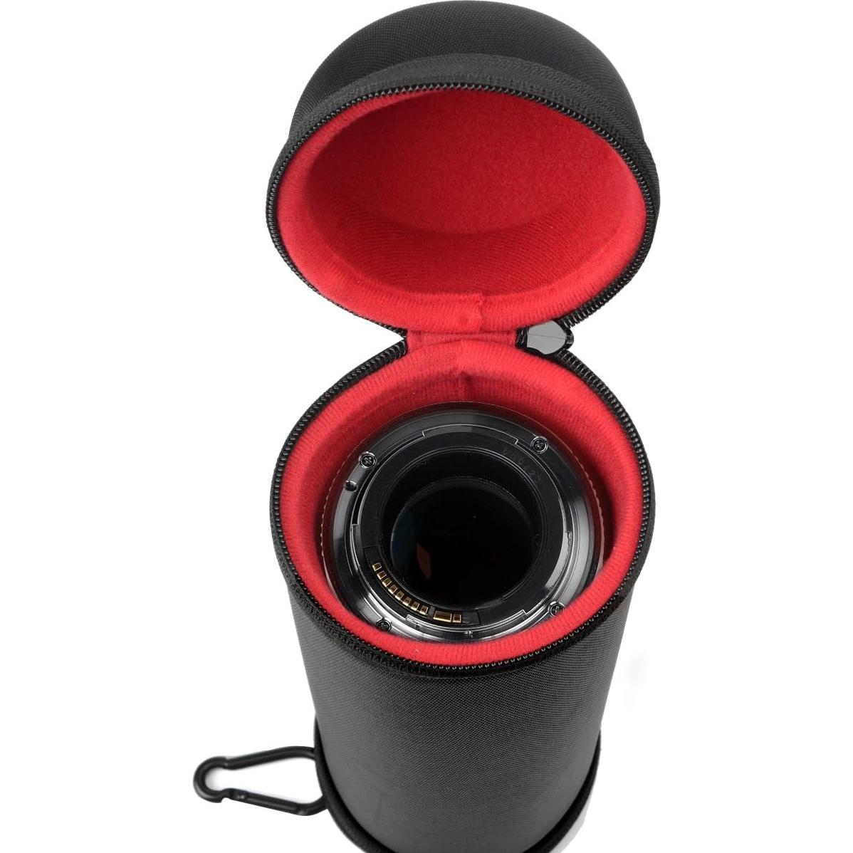 Funda Semi-Dura para Lente de Cámara DSLR WGear Negra Grande