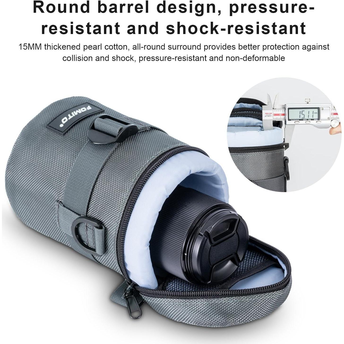 Funda de Lente de Cámara FOMITO M Gris para Lentes hasta 10cm