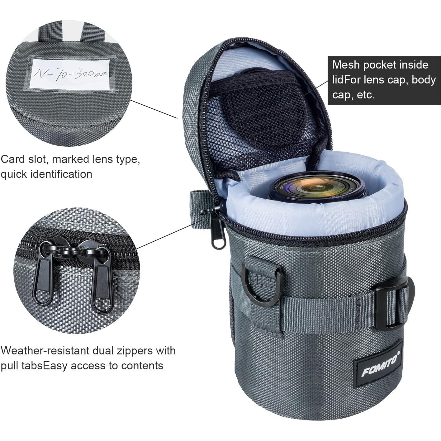 Funda de Lente de Cámara FOMITO M Gris para Lentes hasta 10cm