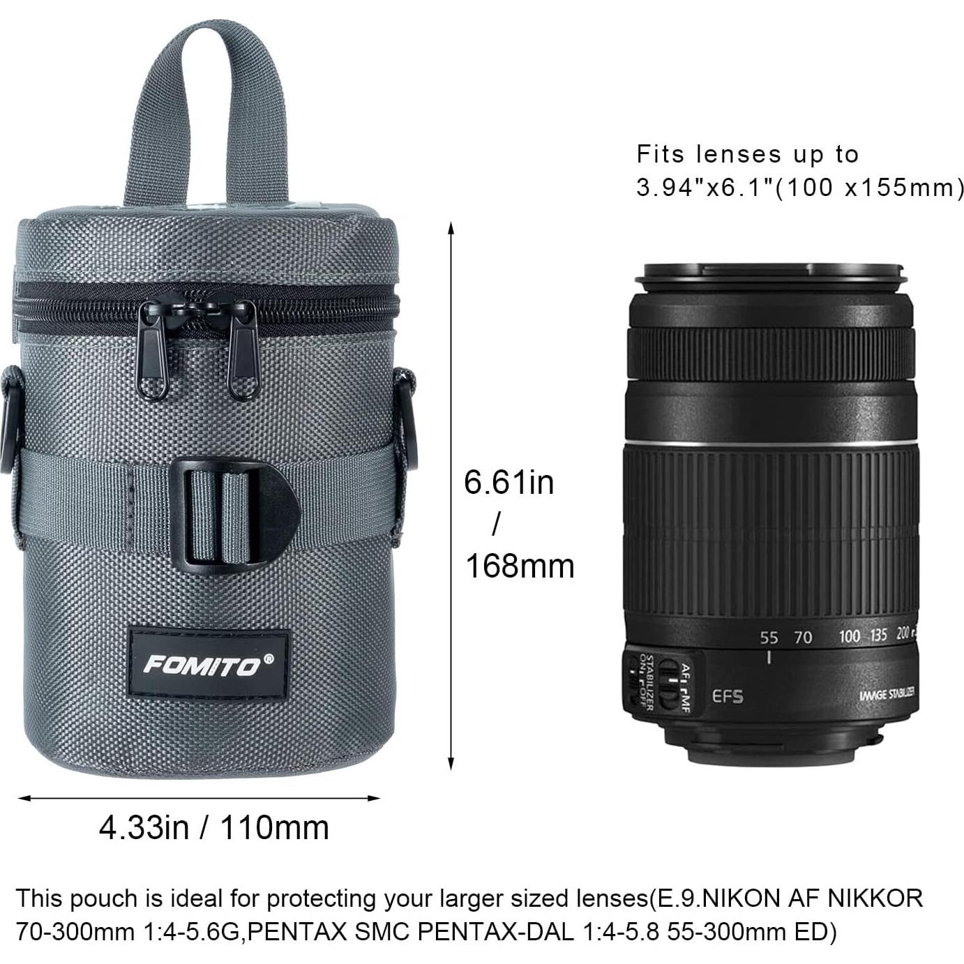 Funda de Lente de Cámara FOMITO M Gris para Lentes hasta 10cm