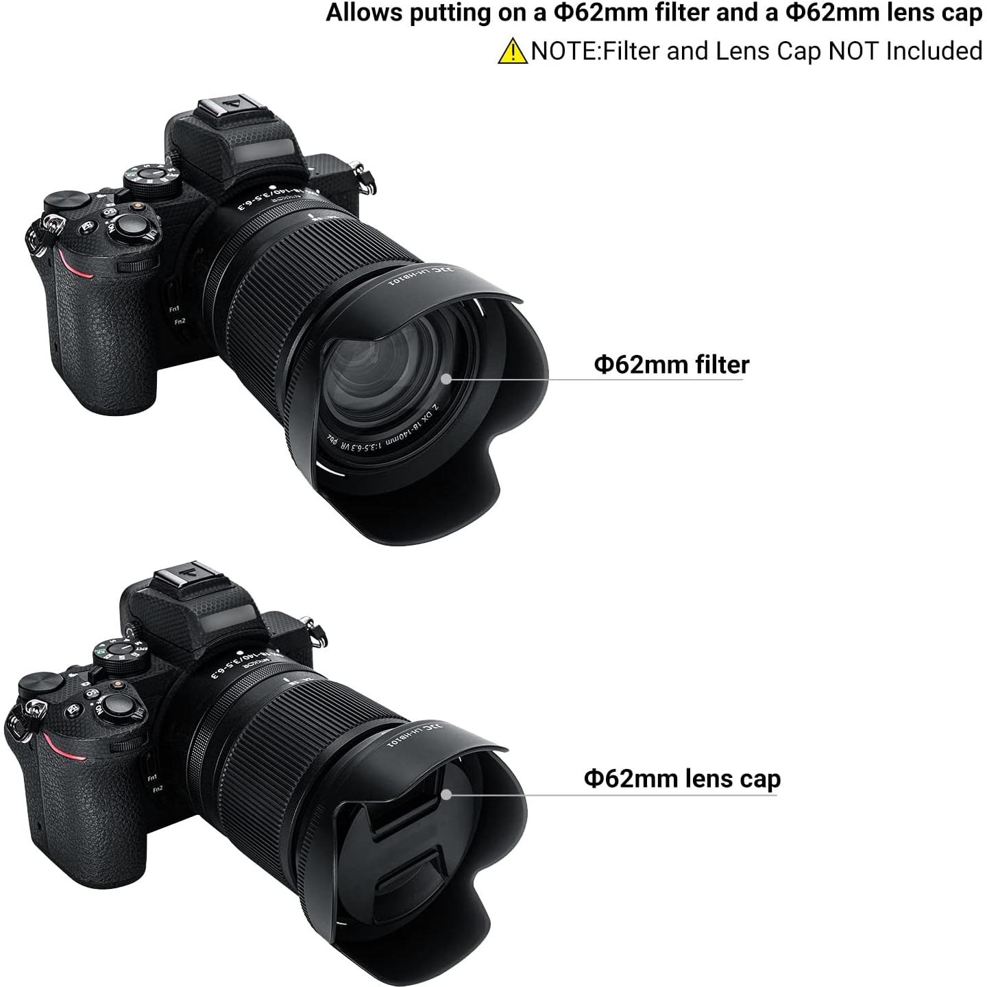 Parasoles Reversibles JJC para Nikon NIKKOR Z DX 18-140mm