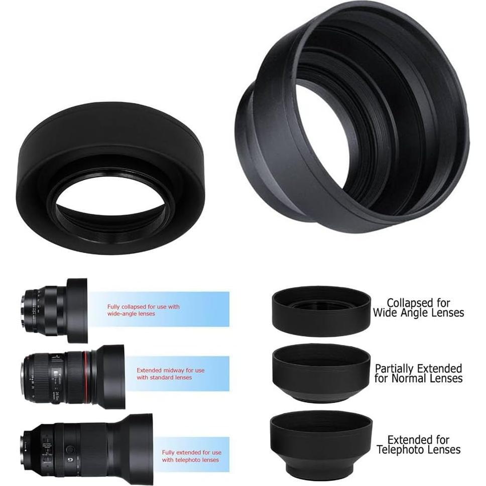 Parasoles de goma colapsable Optura HD 67mm para COOLPIX P900/P950