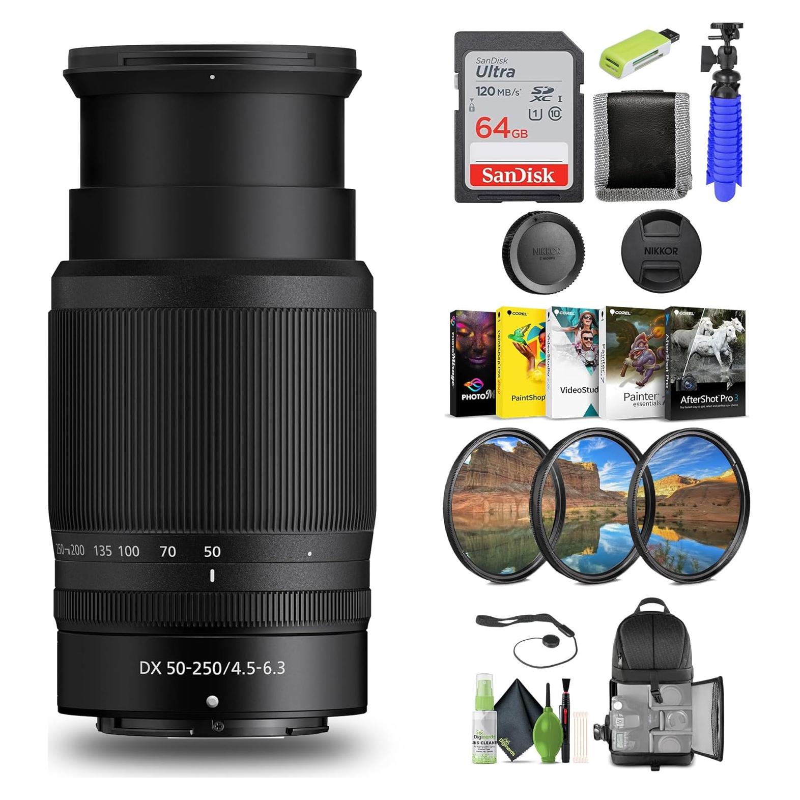 Lente Telefoto Zoom Nikon NIKKOR Z DX 50-250mm f/4.5-6.3 VR + Accesorios