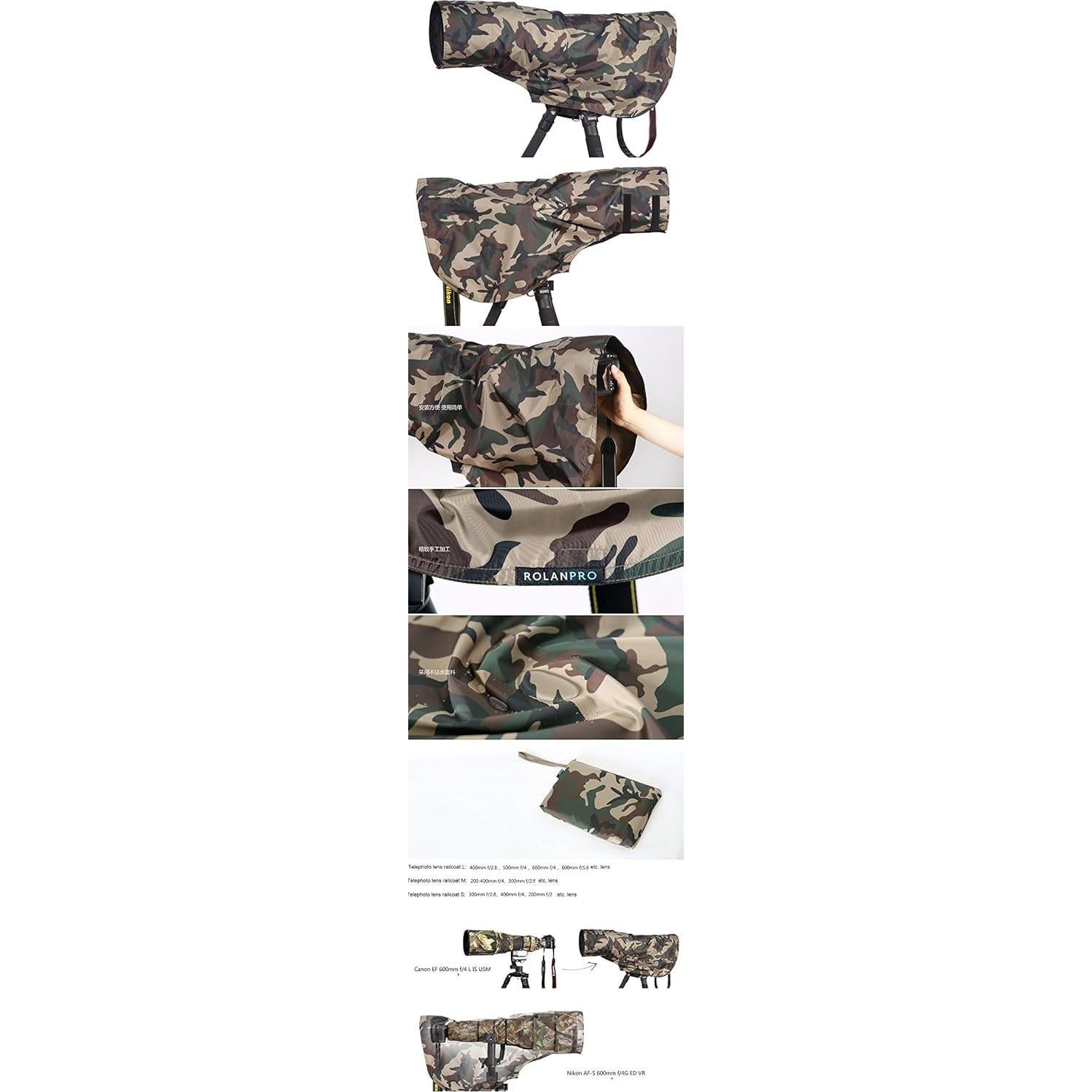 Cubierta de Lluvia ROLANPRO L Impermeable 90cm para Lentes Telefoto