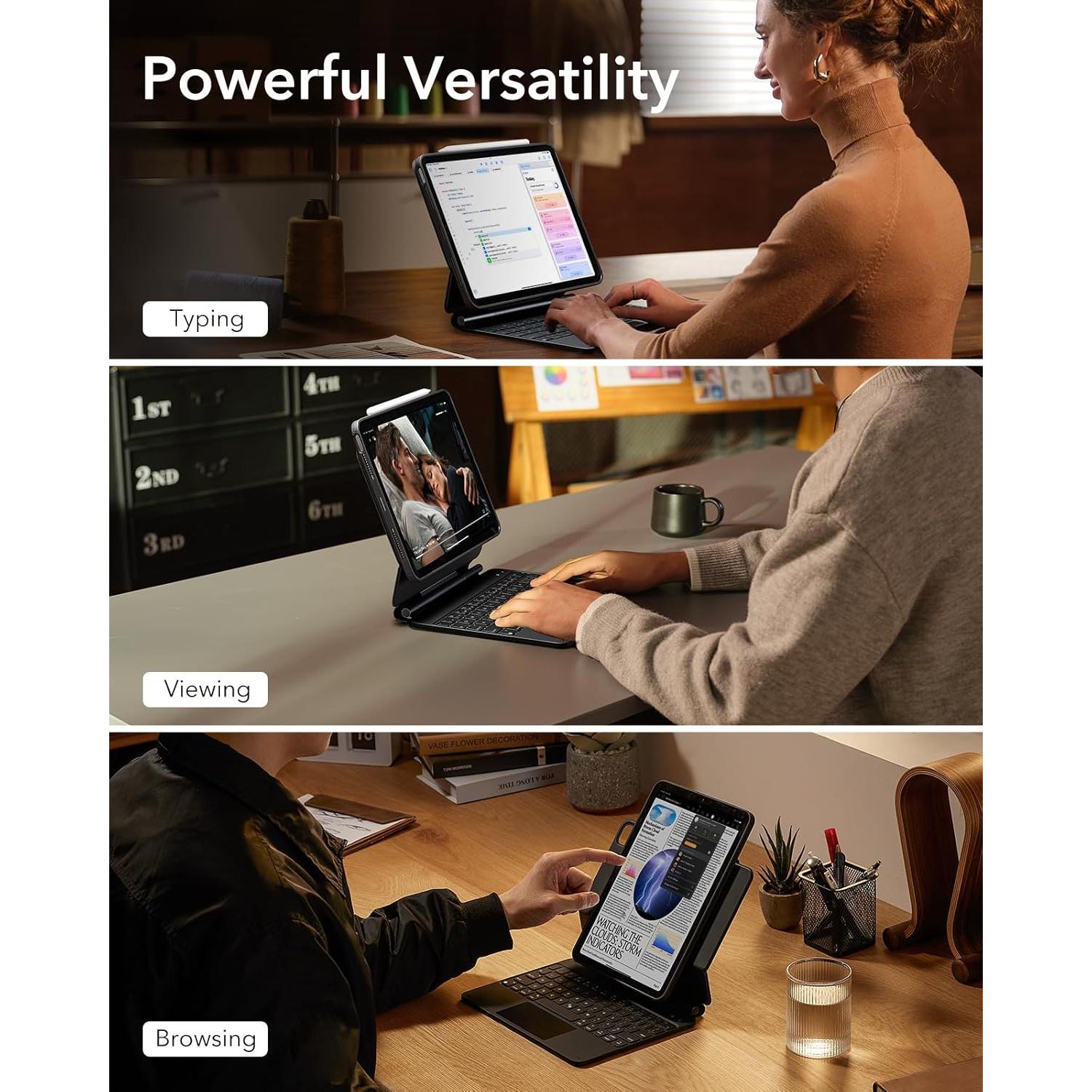 Funda ESR para iPad Air 11" con teclado magnético negro