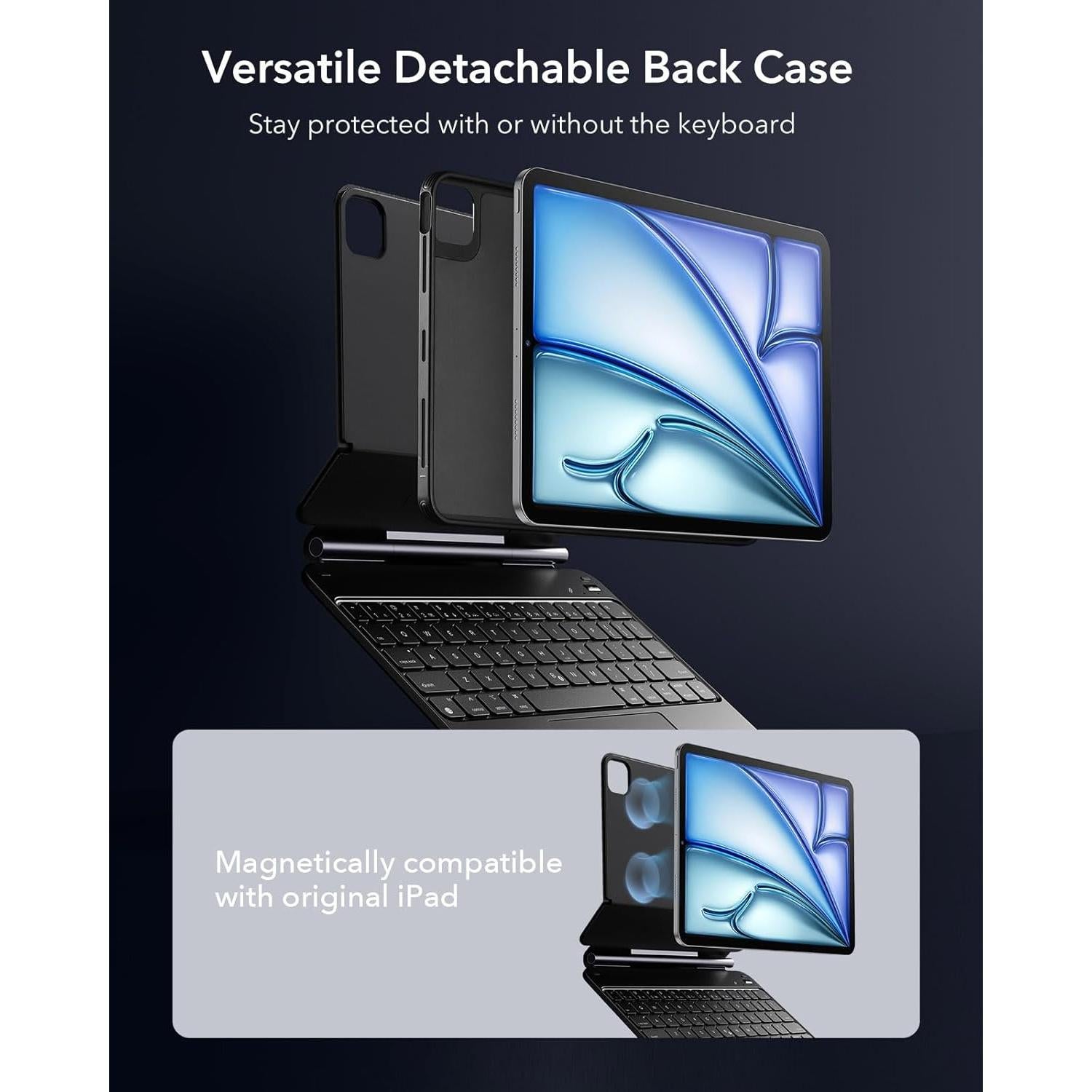 Funda ESR para iPad Air 11" con teclado magnético negro