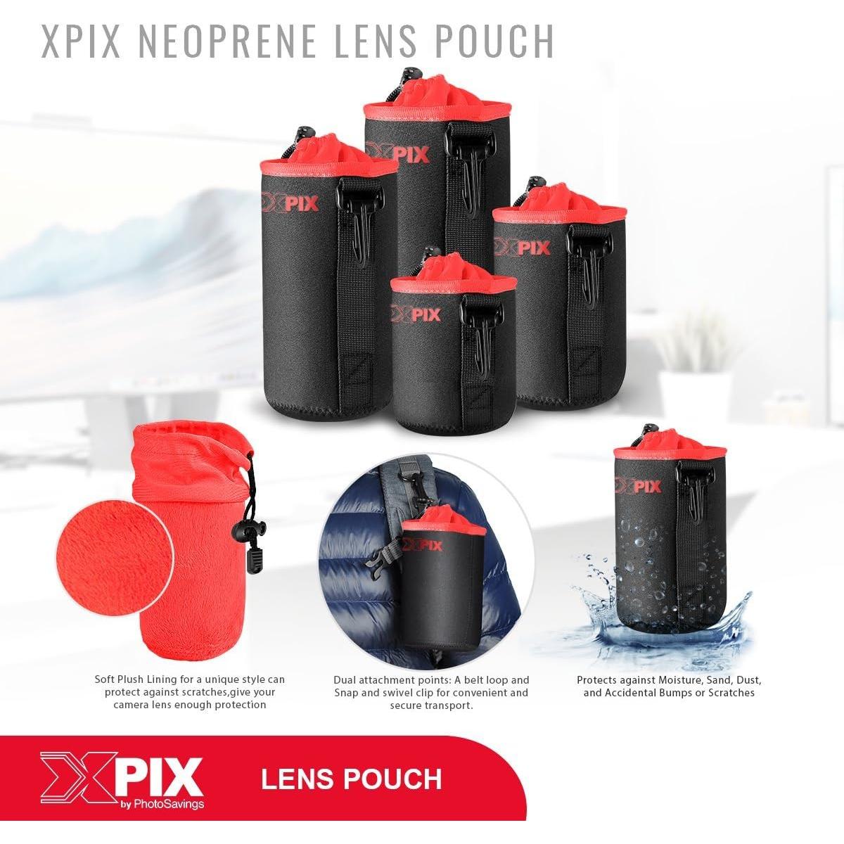 Bolsa de Neopreno Xpix XL para Lentes DSLR - Protección y Transporte