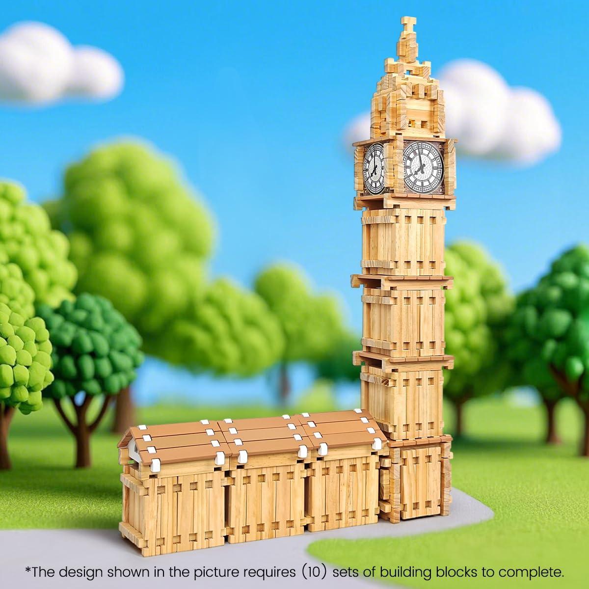 Bloques de Madera Jovi-mindly 96 PCS para Niños 4-8 Años