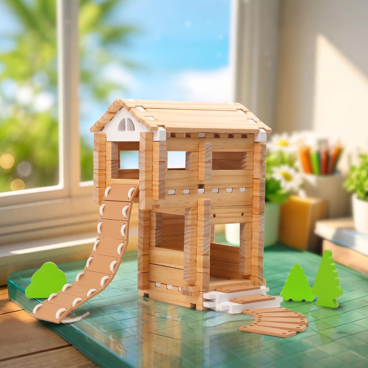 Bloques de Madera Jovi-mindly 96 Piezas para Niños 4-8 Años