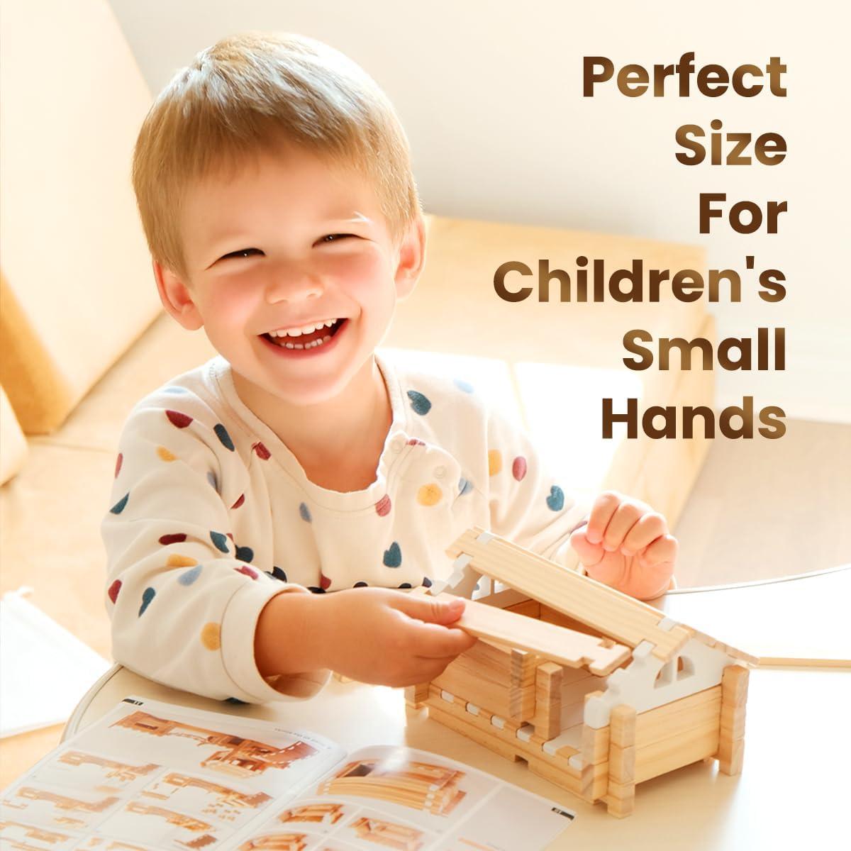 Bloques de Madera Jovi-mindly 96 Piezas para Niños 4-8 Años