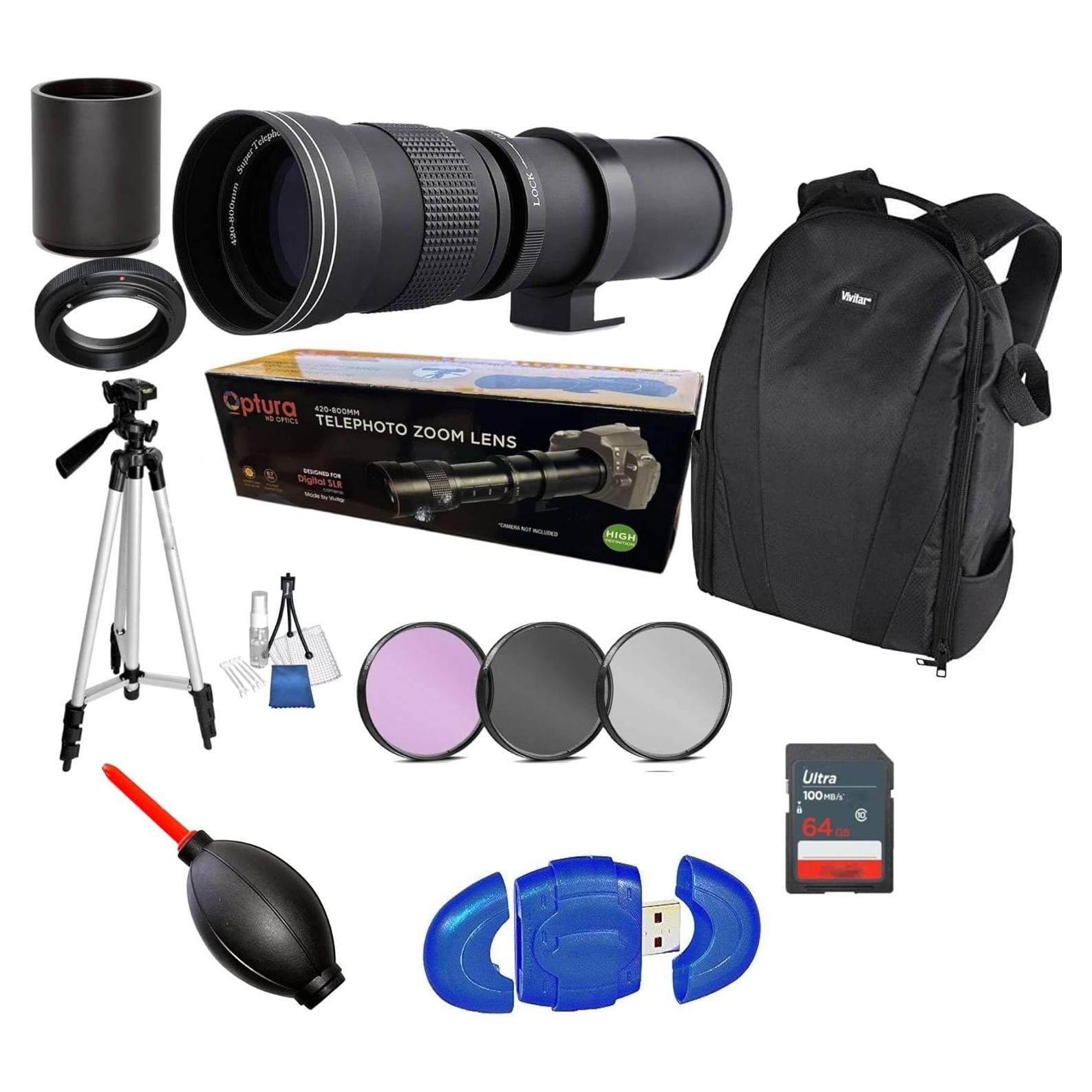 Lente Telefoto Zoom Manual 420-1600mm OPTURA HD para Pentax