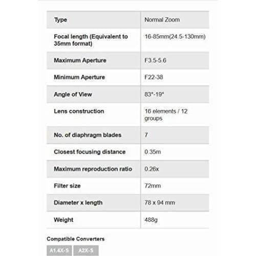 Lente HD Pentax DA 16-85mm F3.5-5.6 para Cámaras Pentax