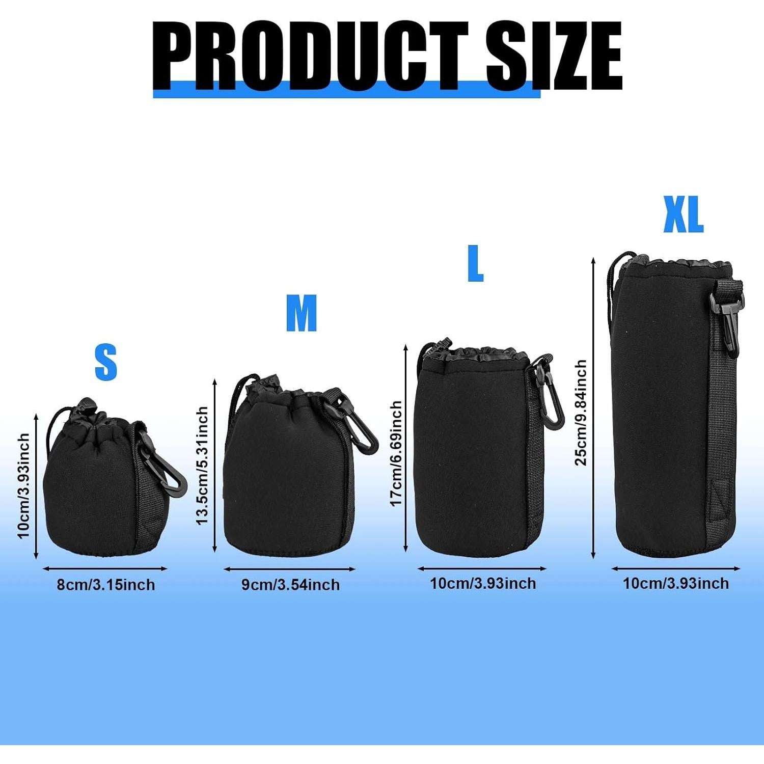 Bolsa de Lente de Cámara Neopreno 4 Piezas PEUTIER