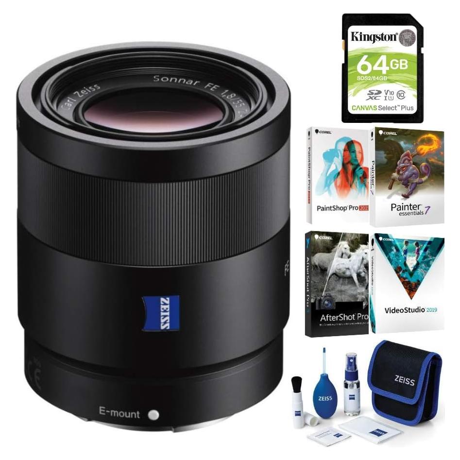 Lente de Cámara Sony Sonnar T FE 55mm F1.8 ZA con Kit
