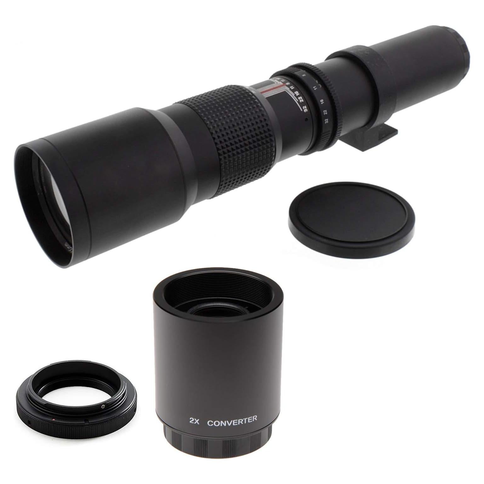 Lente Telefoto 500mm f/8 T-Mount para Canon DSLR con Adaptador
