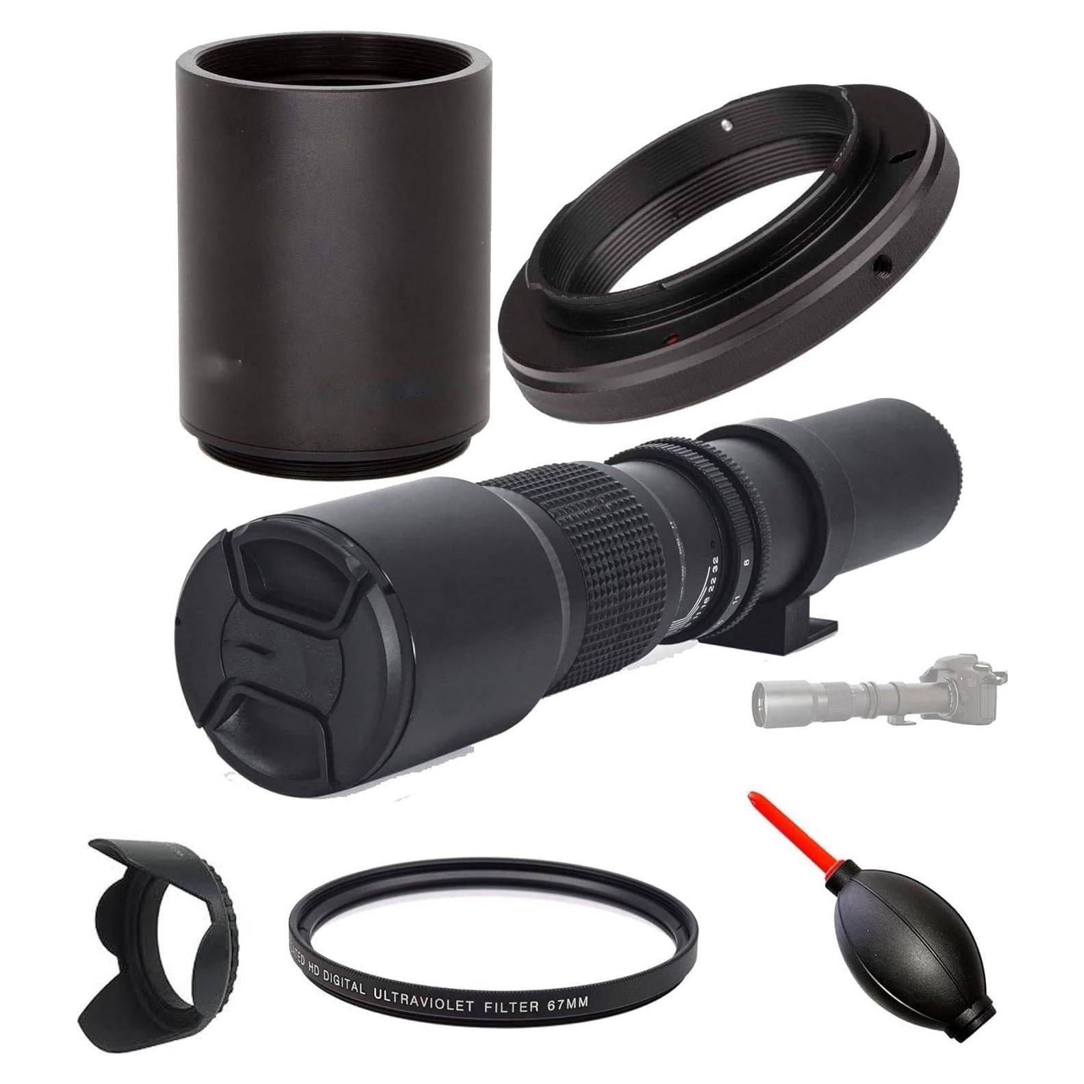 Lente Telefoto Manual OPTURA HD 500-1000mm f/8 para Canon